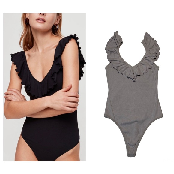 Aritzia Tops - ARITZIA WILFRED Danette Bodysuit in Gray Size XS